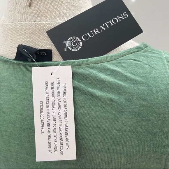NWT Curations HSN green embroidered tank size XS - Picture 6 of 12